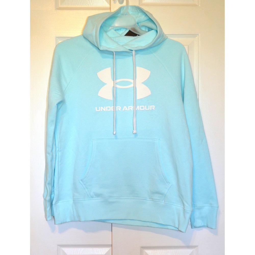 Nwt's Under Armour Rival Fleece Logoā Blue Hoodie Loose Fit Women's Size M